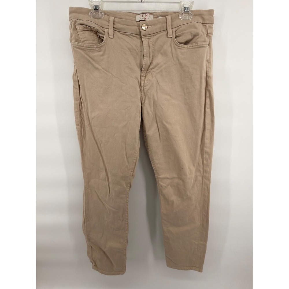 JEN7 by 7 For All Mankind Womens Ankle Skinny Jeans Sz 14 Beige Tan Stretch